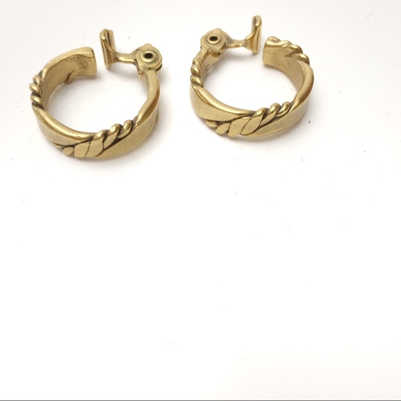 Vintage YSL Rope Chain Hoop Clip On Earrings - Picture 7 of 8